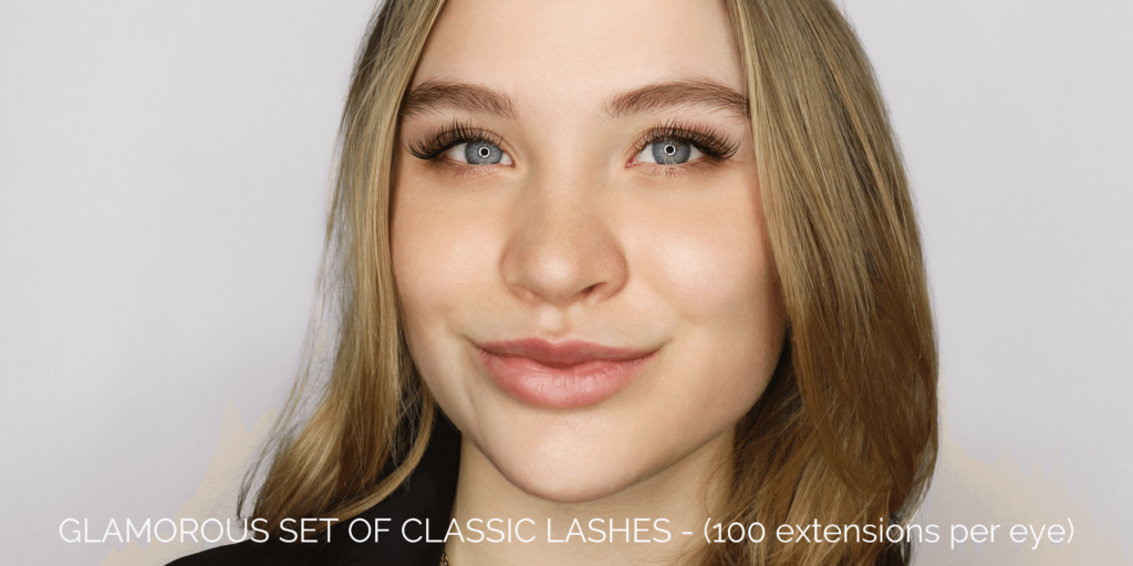 GLAMOROUS SET OF CLASSIC LASHES - (100 extensions per eye)